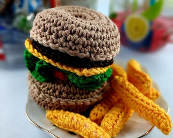 Hamburger Frites au crochet